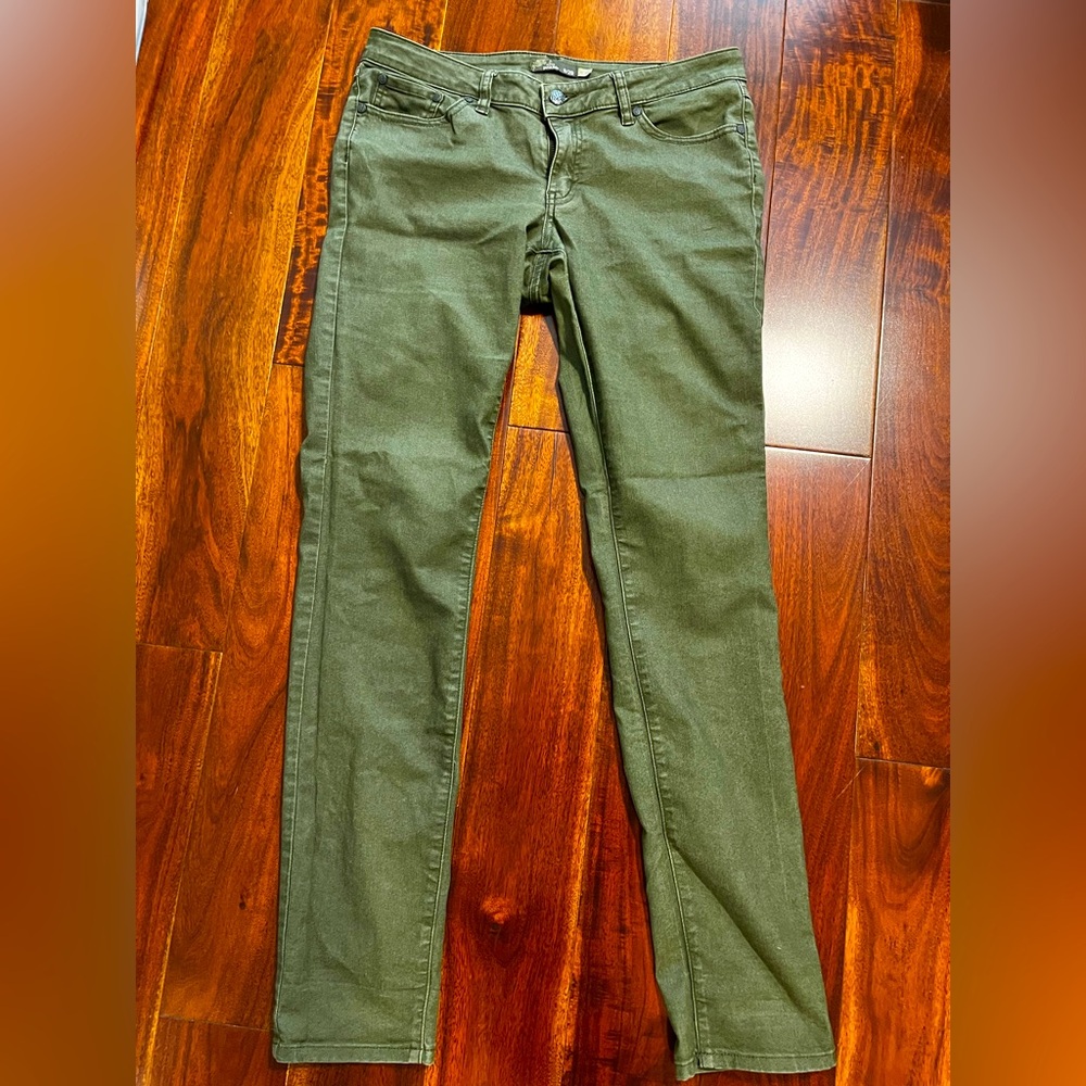 Prana Olive Green Women's Skinny Jeans, size 8/29